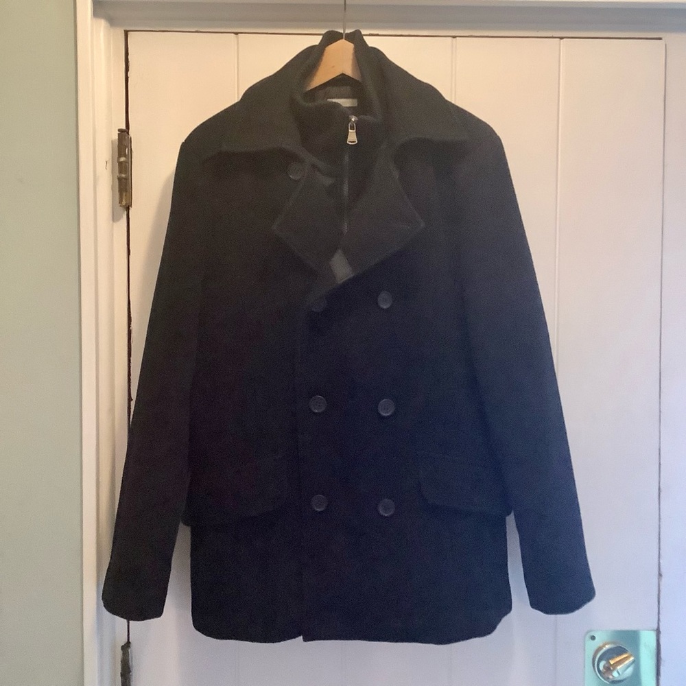 Perry Ellis Men’s Navy Pea Coat